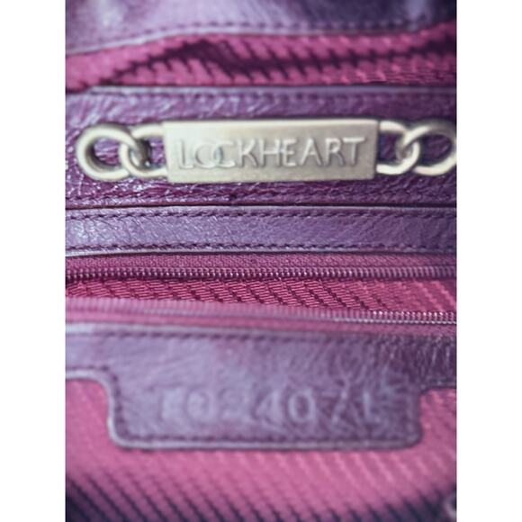 Lockheart Red Leather Boho Handbag Bag Satchel Discontinued #0023 - Picture 7 of 7